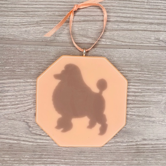 Stained glass sun catcher poodle dog coaster decoration orniment handmade art - Picture 1 of 4